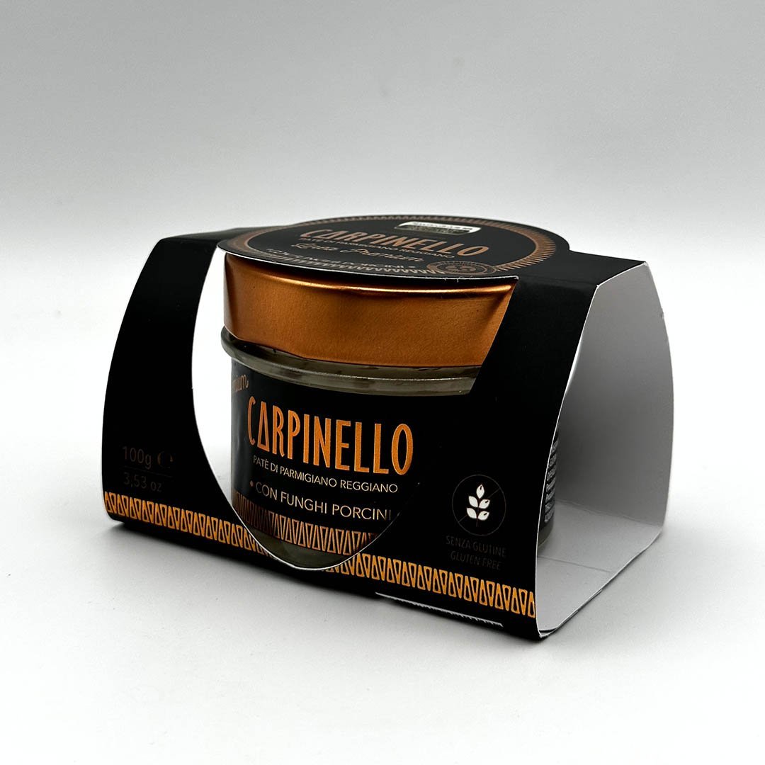 Carpinello Patè di Parmigiano Reggiano con funghi porcini Linea Premium Vasetto laterale