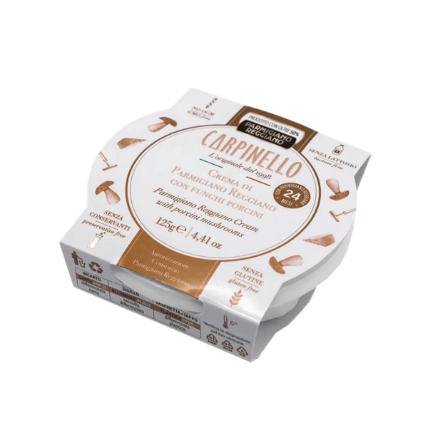 Carpinello crema di Parmigiano Reggiano ai funghi porcini, linea Classic in confezione vaschetta 125 gr
