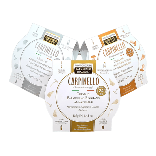 Kit degustazione crema di Parmigiano Reggiano Carpinello linea Classic in vaschetta