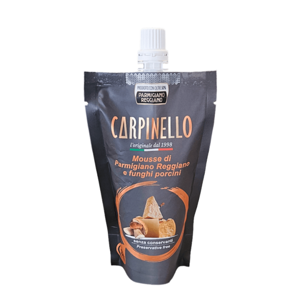 Carpinello crema di Parmigiano Reggiano ai funghi porcini, linea Chef in confezione doypack 150 gr