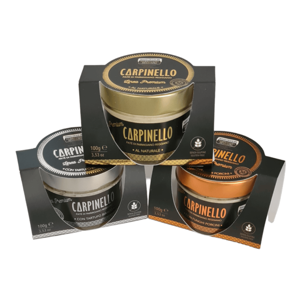 Kit degustazione crema di Parmigiano Reggiano Carpinello linea Premium in vasetto di vetro