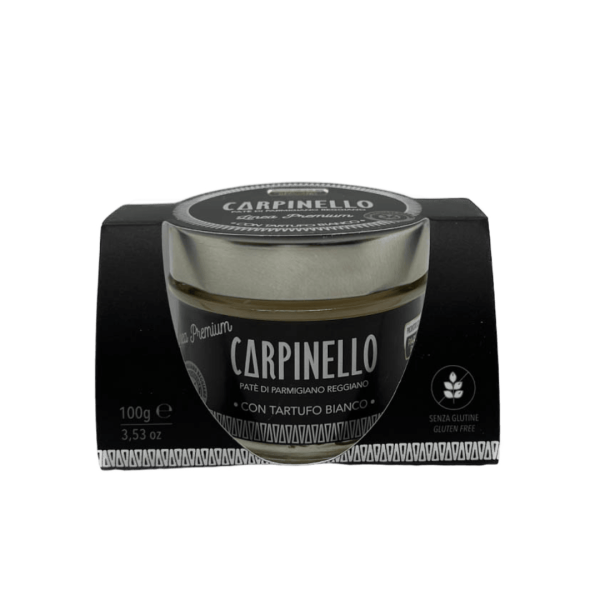 Carpinello crema di Parmigiano Reggiano al tartufo bianco, linea Premium in confezione vasetto di vetro 100 gr