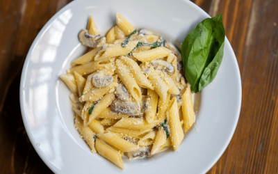 Penne alla crema di Parmigiano e funghi
